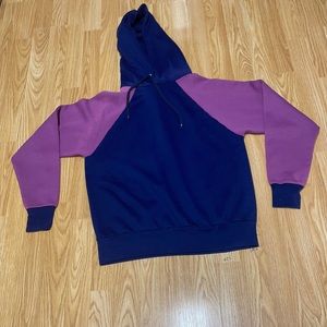 Active Wear Size M - Navy Blue and Purple Hooded Sweatshirt